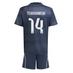 Real Madrid Aurelien Tchouameni #14 Udebanetrøje Børn 2025-26 Kortærmet (+ Korte bukser)